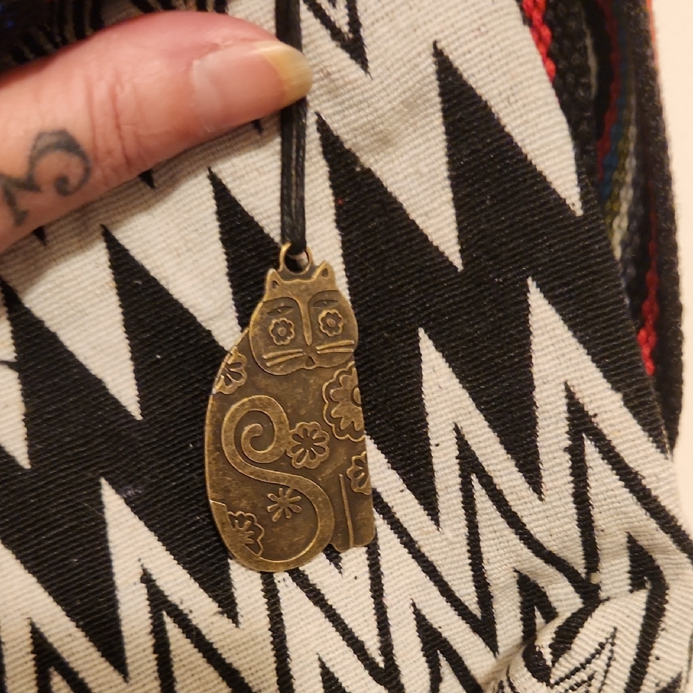 🔥Laurel Burch Multicolor Cat Crossbody Bag With Beaded Detailing - Picture 6 of 6